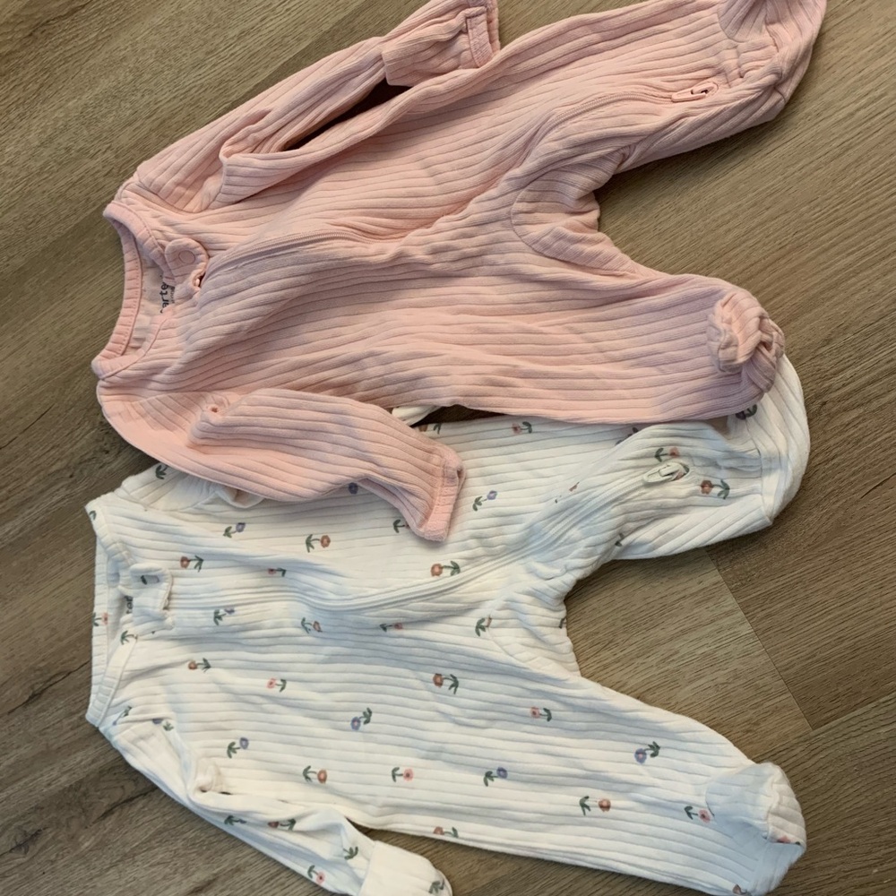 Carter's Pink and Flower Footies